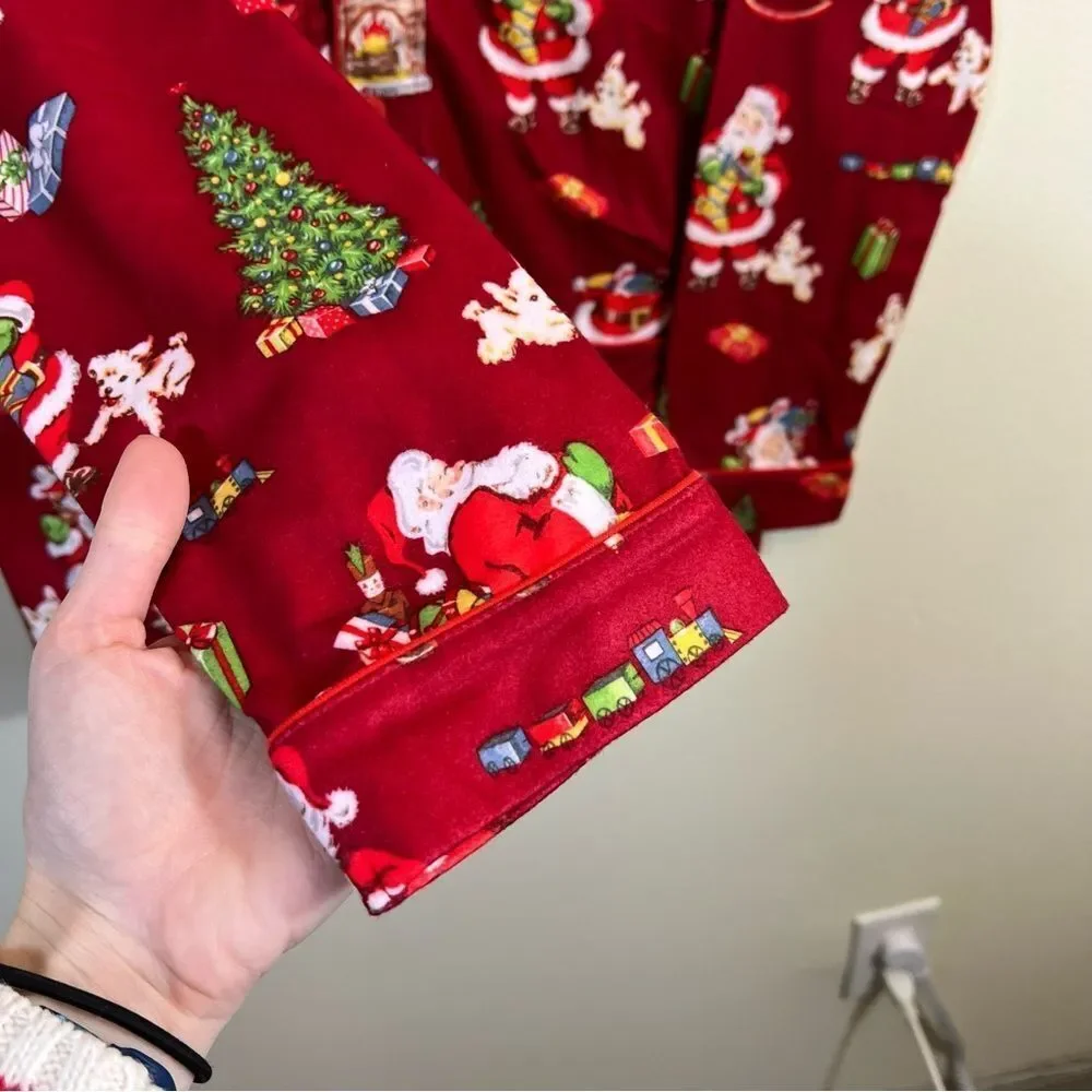 Nick‎ & Nora Kid’s Red Santa Flannel Pajama Top 14 NWT